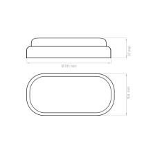 Plafoniera LED ovale Tricolor 18W da parete o soffitto Lampo E230LEDMC Misure