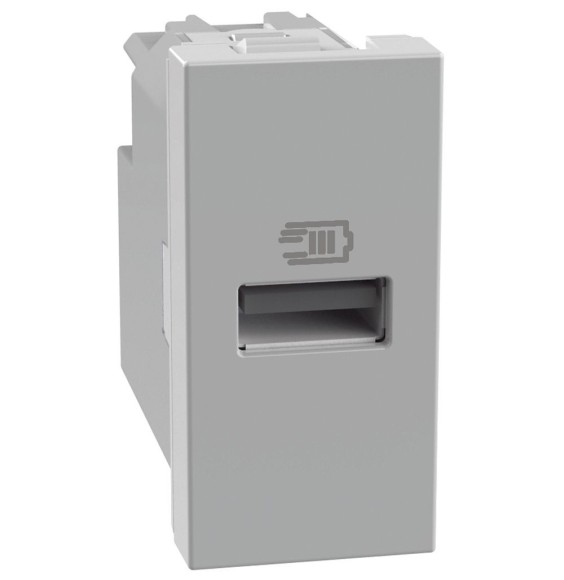 Caricatore Bticino MatixGo USB 1 modulo Bianco JG4191A