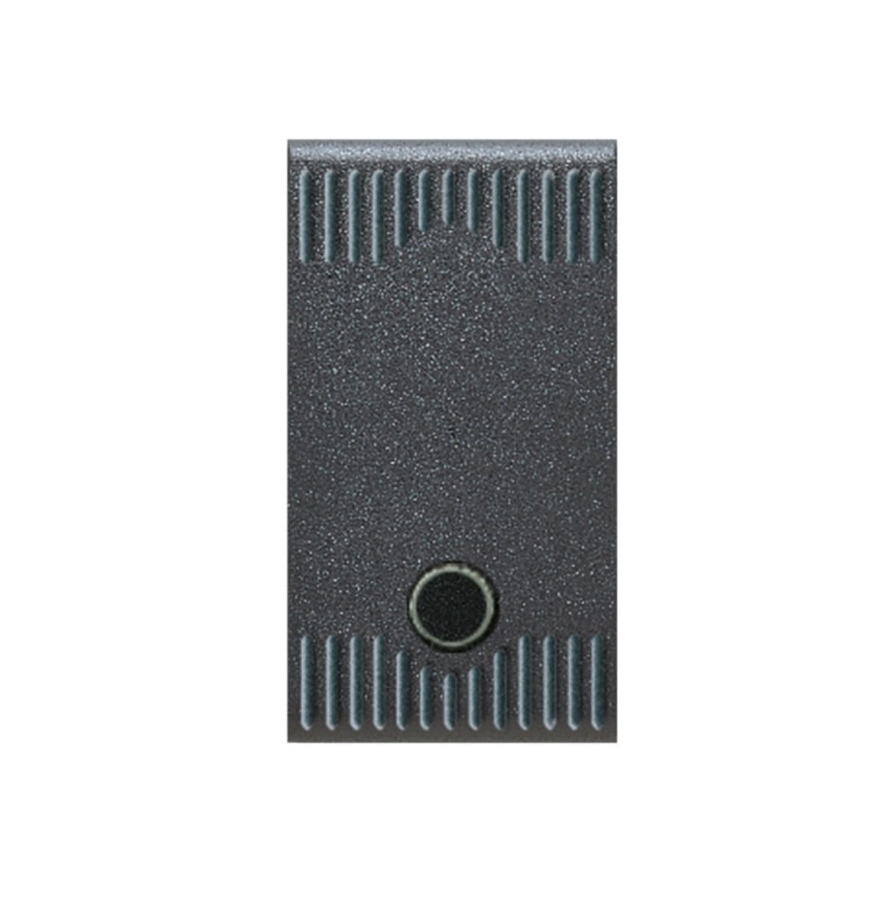 Pulsante unipolare illuminabile 16A Noir con tasto intercambiabile meccanismo soft AVE 45305G