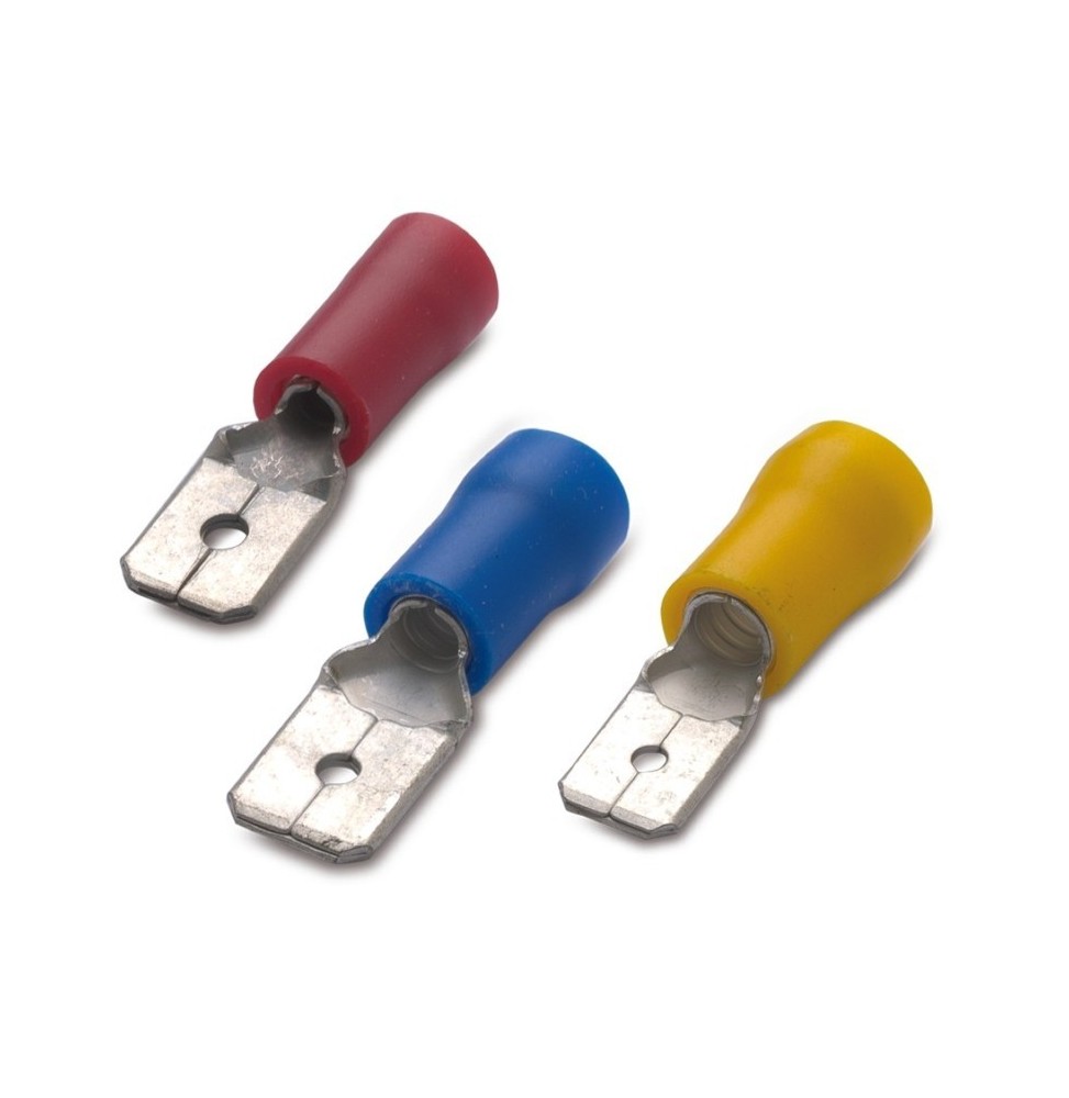 Faston maschio 1,5 mmq 6,3x0,8mm  rosso confezione 100 BMM 00180