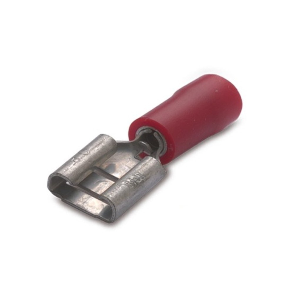 Faston Femmina 1,5 mmq 6,3x0,8mm Rosso confezione 100 BMM 00190