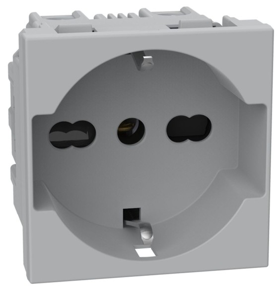 Presa Trivalente MatixGo Schuko e Bipasso Grigia 16A JG4140A16
