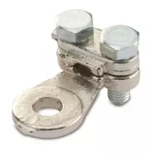 Capicorda a 2 bulloni in ottone Nichelato 10mmq Foro 5 BMM 5140