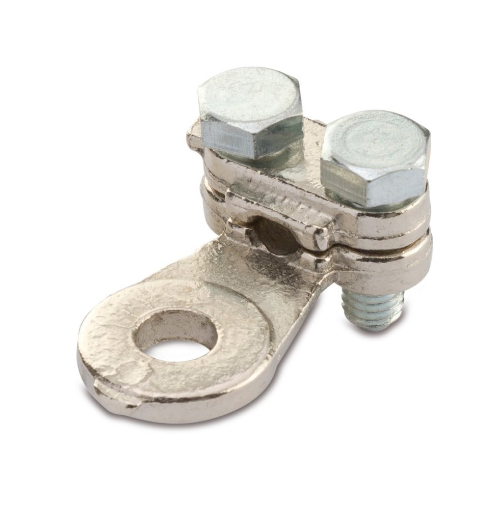 Capicorda 16mmq Foro 8 a 2 bulloni in ottone nichelato BMM 5141