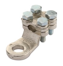 Capicorda a 4 bulloni in ottone nichelato 50mmq Foro 10 BMM 5144