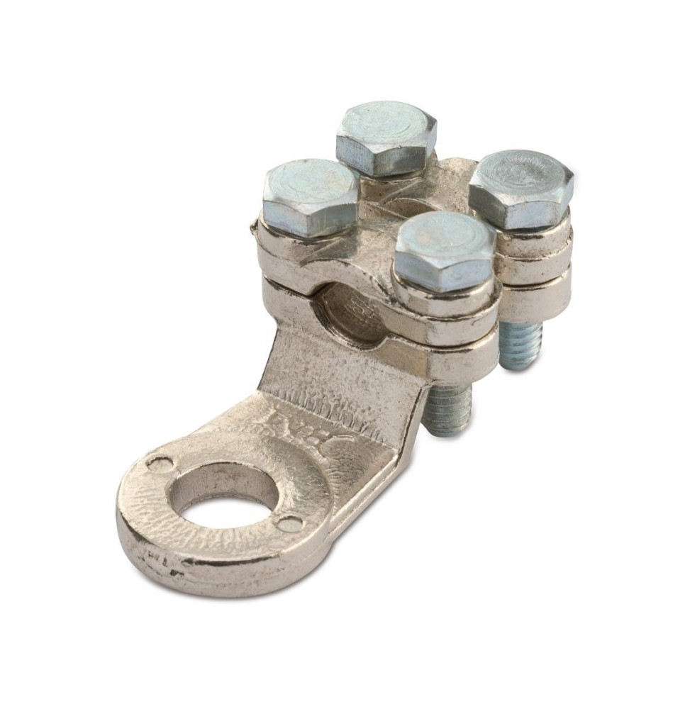 Capicorda a 4 bulloni in ottone nichelato 50mmq Foro 10 BMM 5144