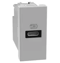 Caricatore Bticino MatixGo USB tipo C fino a 20W 1 modulo Grigio JG4192C