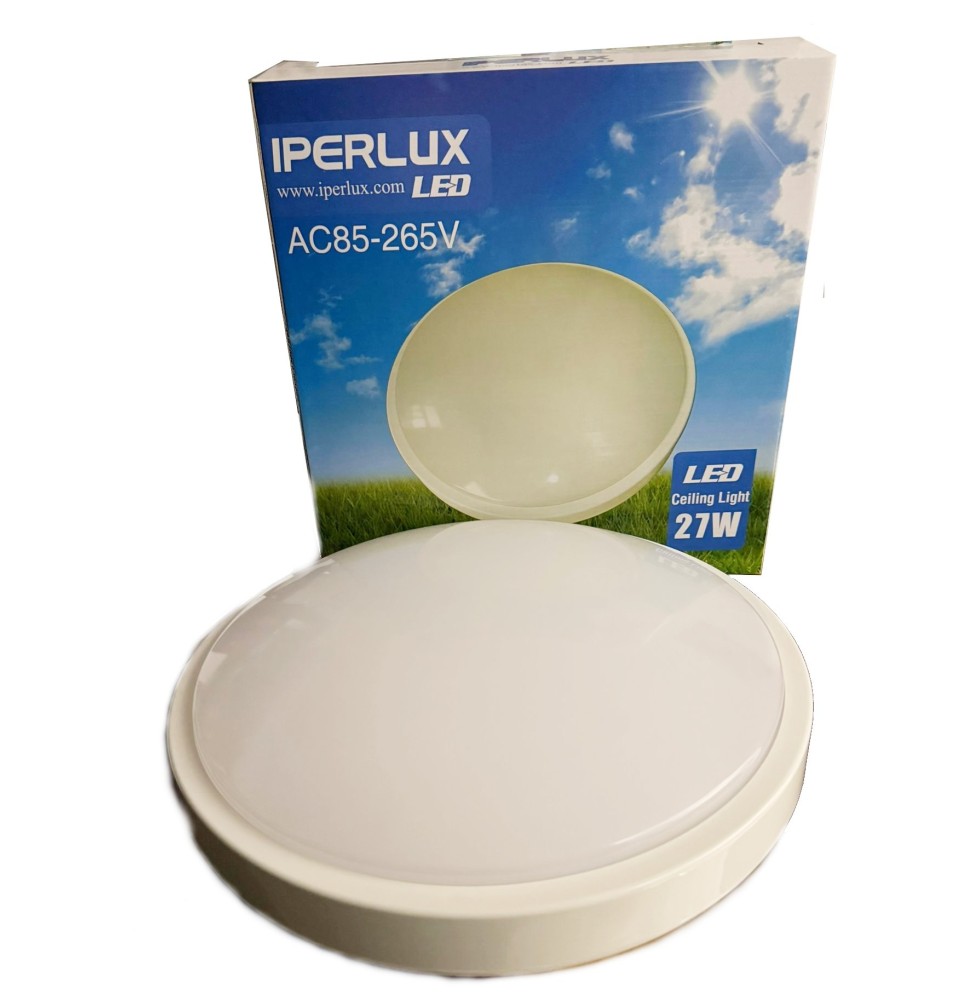 Plafoniera da parete Bianca 27W Rotonda per esterno IP 54 Iperlux IPH27CEIW