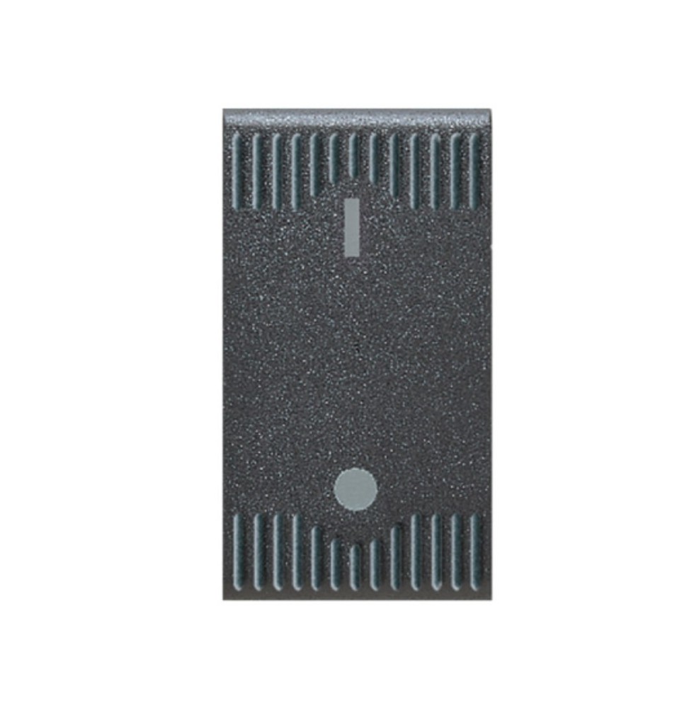 Interruttore Bipolare Luminoso 16A serigrafia 0 - 1 Tasto Grigio Noir Ave 45310L
