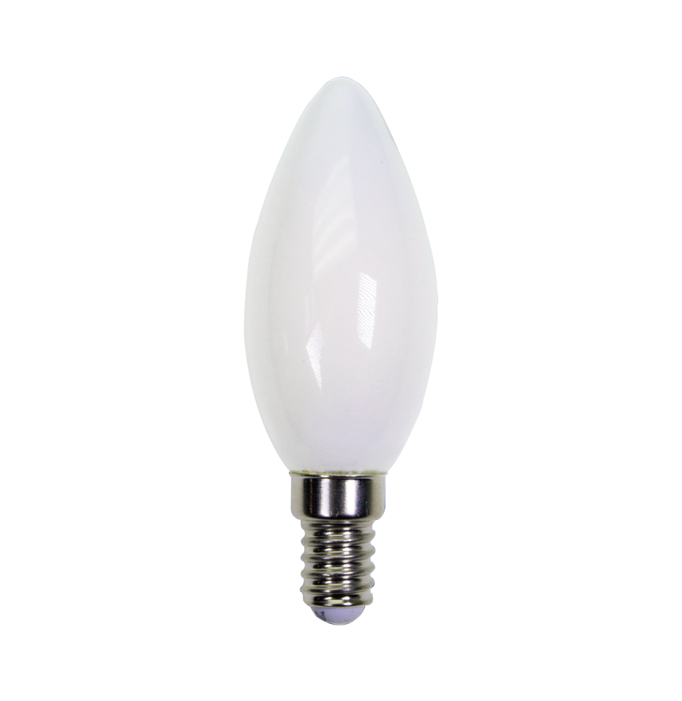 Lampada LED Oliva E14 6W 3000K Vetro bianco latte Lampo FLOLE14MKBC
