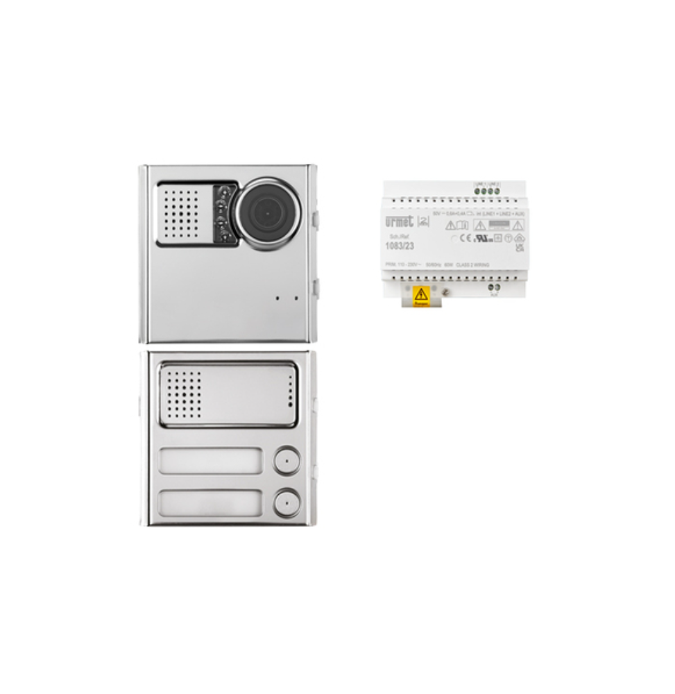 Kit base Impianto Video con Pulsantiera Sinthesi Steel Urmet 1783/705