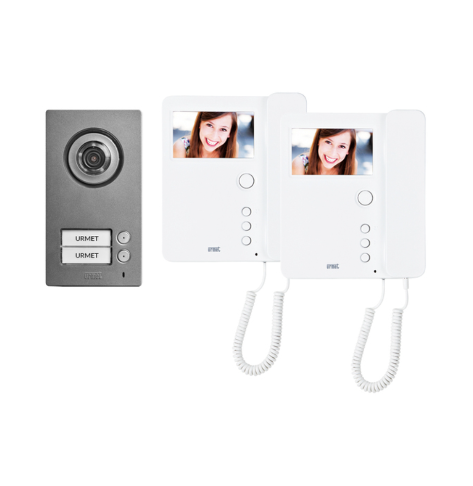 Kit Bifamiliare con Videocitofono Mìro sistema 2Voice Urmet 1784/762