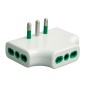 Adattatore da spina italiana 16A a 3 Prese Bipasso piatto bianco FME 82220