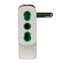 Adattatore da spina italiana 16A a 3 Prese Bipasso piatto bianco FME 82220