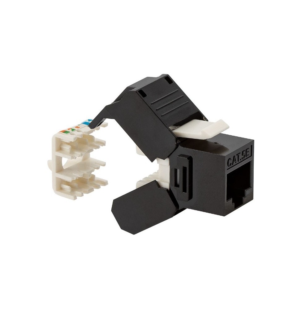 Presa rj45 categoria 5e UTP 180 gradi toolless nero FME 23700