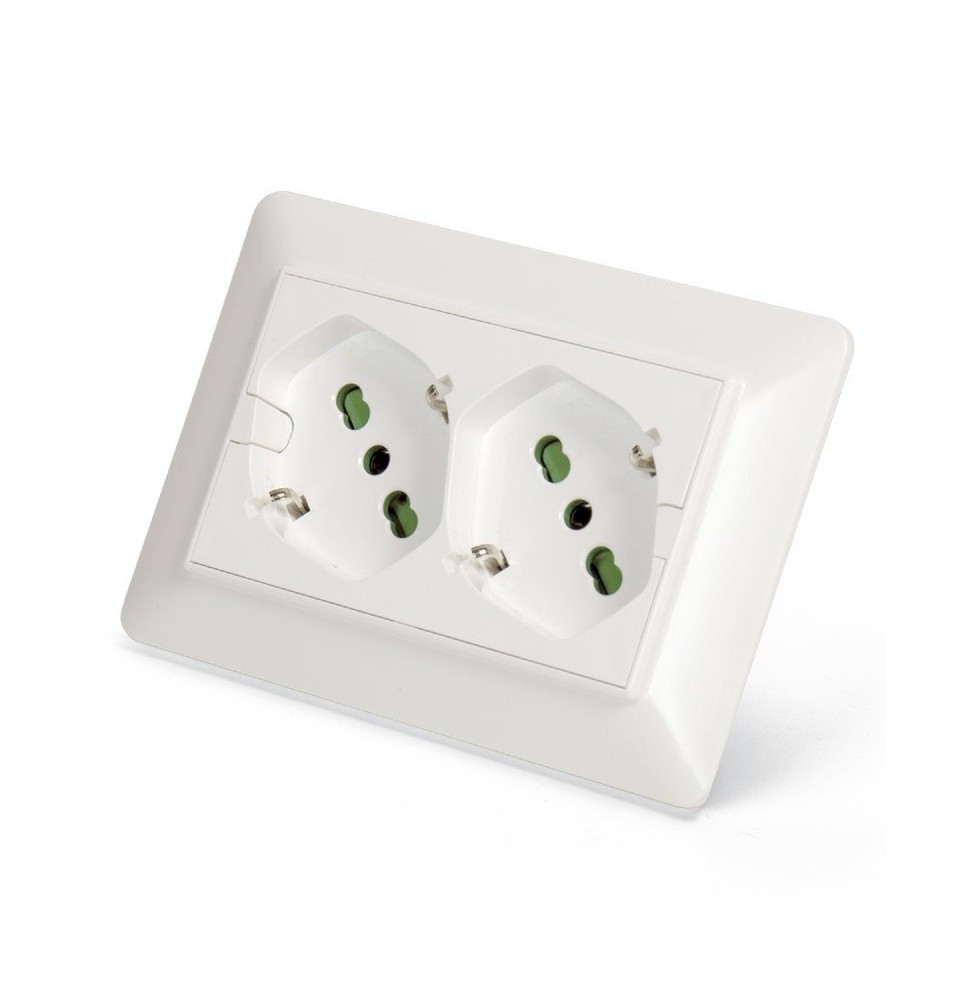 Multipresa da incasso in scatola 3 posti con 2 schuko Bianca FME 42100-27