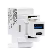 Alimentatore USB A+C 3A incasso keystone compatto Bianco FME 82903