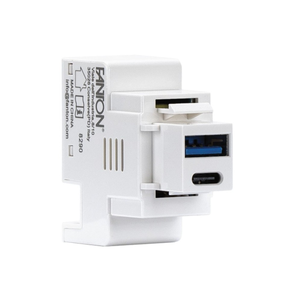 Alimentatore USB A+C 3A incasso keystone compatto Bianco FME 82903