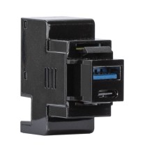 Alimentatore USB A+C 3A incasso keystone compatto nero FME 82904