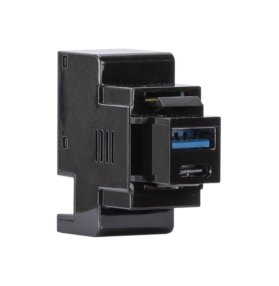 Alimentatore USB A+C 3A incasso keystone compatto nero FME 82904