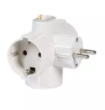 Adattatore Triplo Tedesco Schuko con interruttore luminoso bianco Fanton 82260
