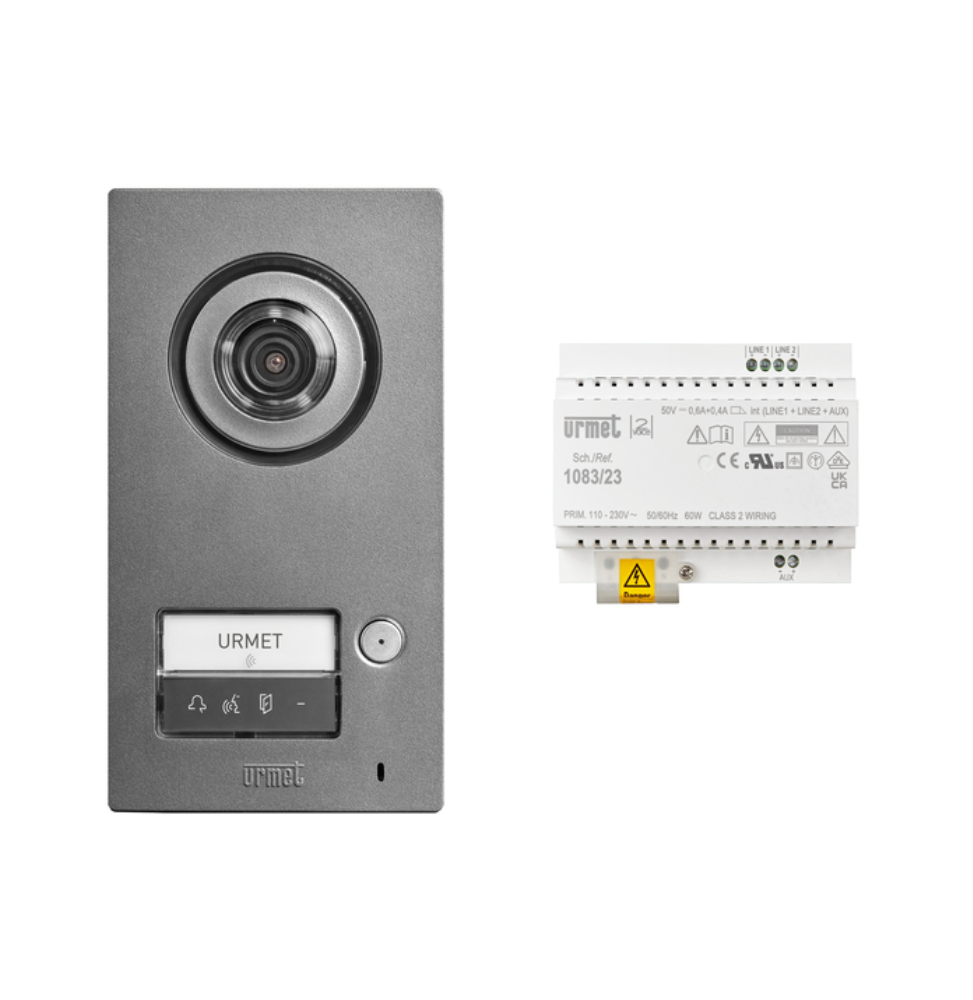 Kit Base Monofamiliare con Pulsantiera Mikra2 sistema 2Voice Urmet 1784/801