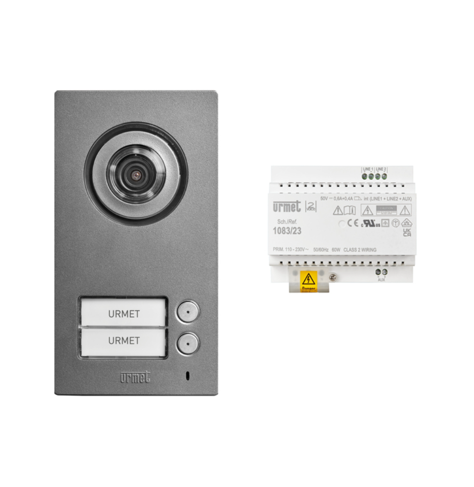 Kit Base Bifamiliare con Pulsantiera Mikra2 sistema 2Voice Urmet 1784/802