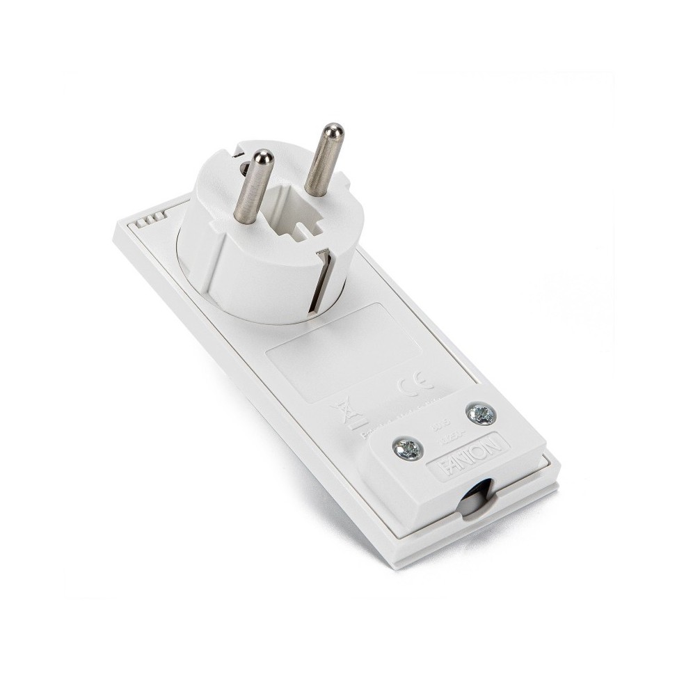 Spina Ultrapiatta smontabile Schuko serie clock bianca FME 80150