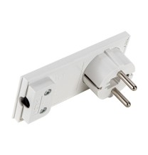 Spina Ultrapiatta smontabile Schuko serie clock bianca FME 80150