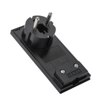 Spina Ultrapiatta smontabile Schuko serie clock nera FME 80151