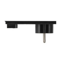 Spina Ultrapiatta smontabile Schuko serie clock nera FME 80151