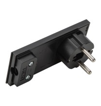 Spina Ultrapiatta smontabile Schuko serie clock nera FME 80151