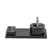 Spina Ultrapiatta smontabile Schuko serie clock nera FME 80151