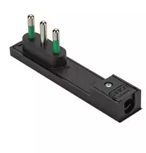Spina Ultrapiatta 16A attacco grande serie clock nera Fanton 80091