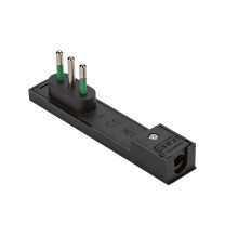 Spina Ultrapiatta 10A attacco piccolo serie clock nera Fanton 80081