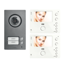 Kit Bifamiliare pulsantiera Mikra2 e Videocitofono Mìro Urmet 1722/94