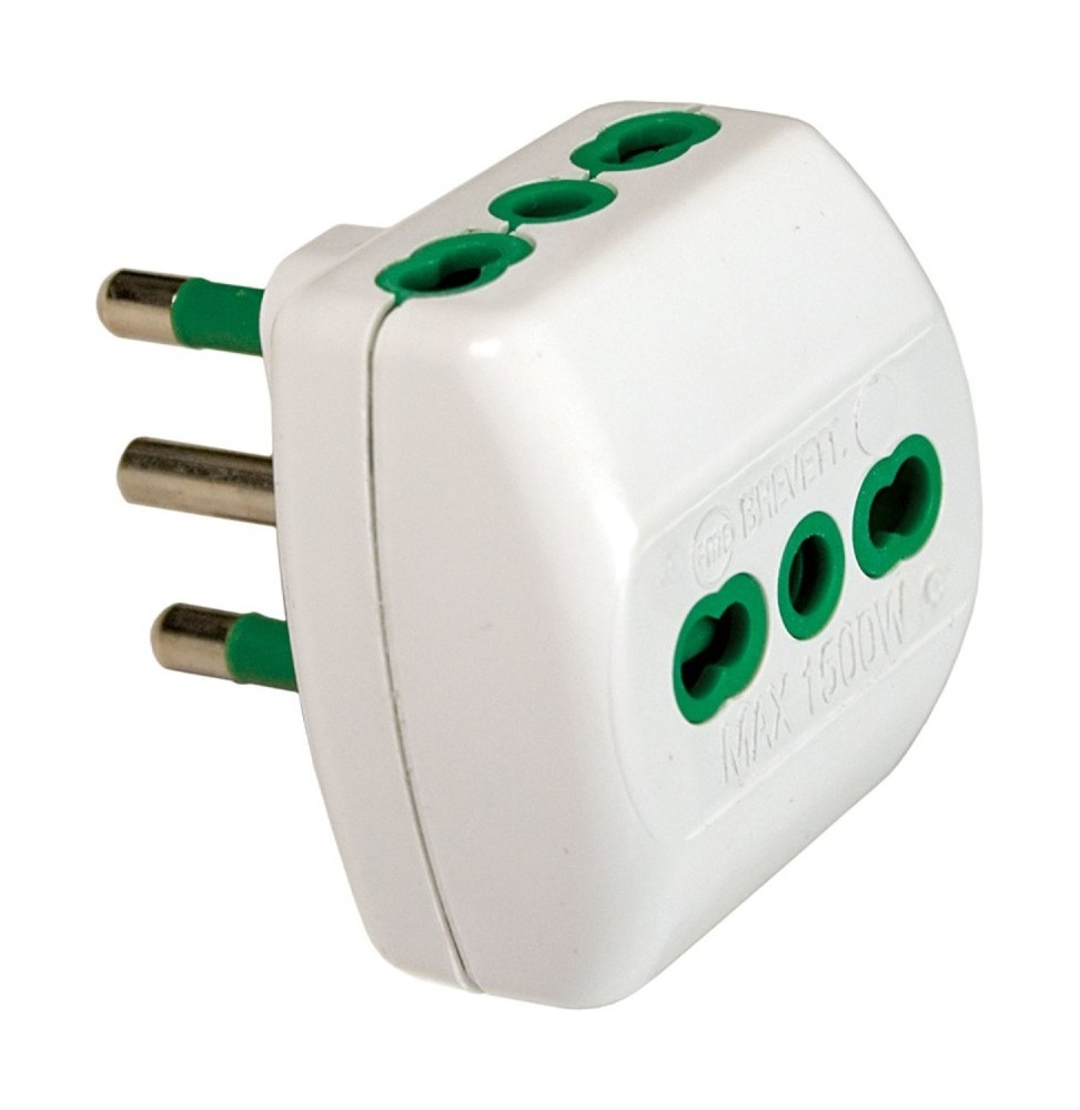 Tripla 16A 3 Prese Bipasso verticale bianca FME 82180