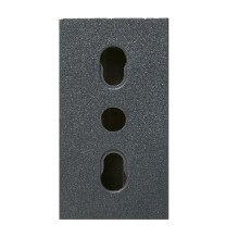 Presa Bipasso 16A attacco grande e piccolo Grigio Noir Ave 4530615TS