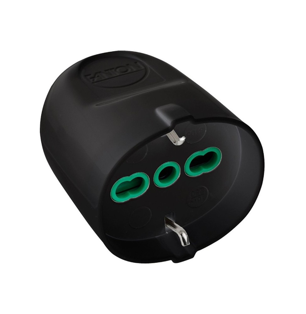 Presa Schuko 2P+T 16A Trivalente smontabile nero FME 81051