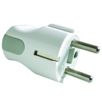 Spina Schuko 2P+T 16A uscita assiale o a Squadra bianca FME 80075