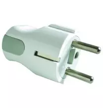 Spina Schuko 2P+T 16A uscita assiale o a Squadra bianca FME 80075