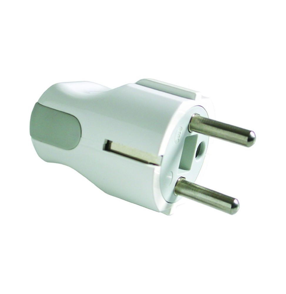 Spina Schuko 2P+T 16A uscita assiale o a Squadra bianca FME 80075