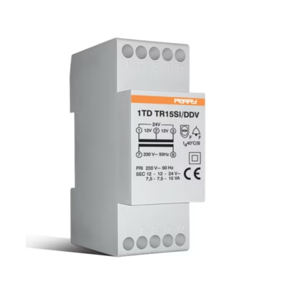 Trasformatore Modulare 15VA 230 12-12-24 Perry 1TDTR15SIDDV