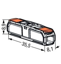 Morsetto di giunzione in linea con leve 4 mm²  Wago 221-2411 dimensioni