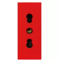 Presa Bivalente con alveoli protetti rossa serie Vimar Linea 30203.R