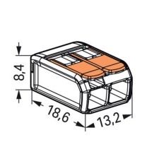 Morsetto di giunzione a leva Max 4 mm per 2 fili Wago 221-412 misure