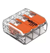 Morsetto di giunzione a leva Max 4 mm per 3 fili Wago 221-413