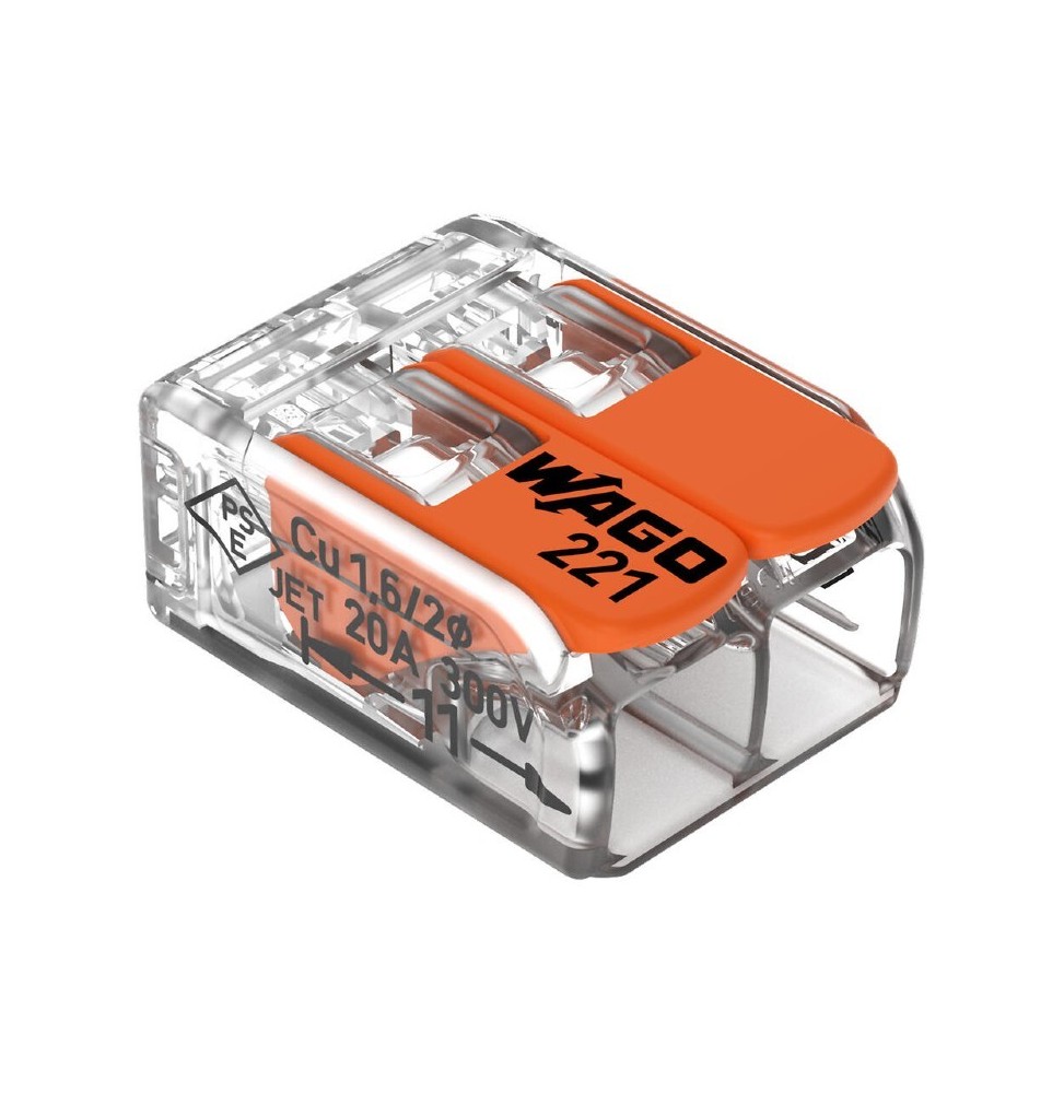 Morsetto di giunzione a leva Max 6 mm per 2 fili Wago 221-612