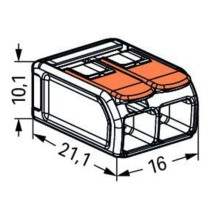 Morsetto di giunzione a leva Max 6 mm per 2 fili Wago 221-612