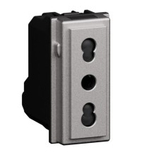 Presa elettrica Living Now Bipasso 16 A colore Steel Bticino KS4180